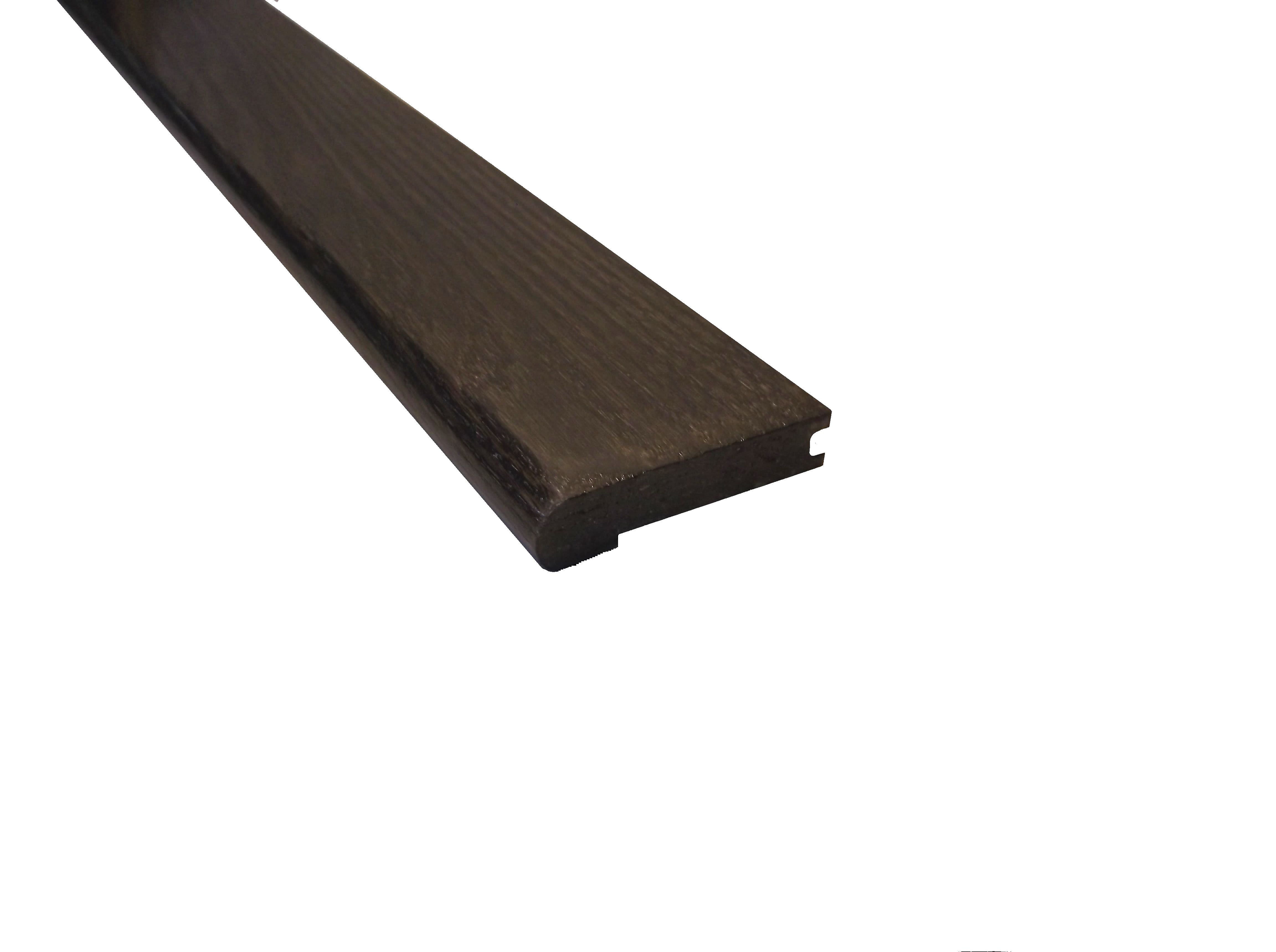 Prefinished Espresso Oak Hardwood 3/4 in thick x 3.125 in wide x 78 in Length Stair Nose