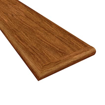 Prefinished Brazilian Cherry 3/8 in. Thick x 11.5 in. Wide x 48 in. Length Right Return Stair Tread