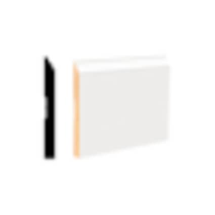 null 9/16 in. Thick x 5-1/4 in. Tall x 8 ft. Length WM618 Primed White Baseboard