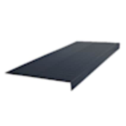 null Rubber Raised Circular Stair Tread Square Nose 12.63" x 48" Black