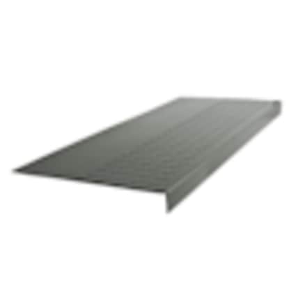 null Rubber Raised Circular Stair Tread Square Nose 12.63" x 48" Charcoal
