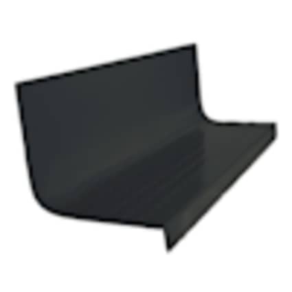 null Rubber Raised Circular Stair Tread and Riser Square Nose 20.44" x 72" Black