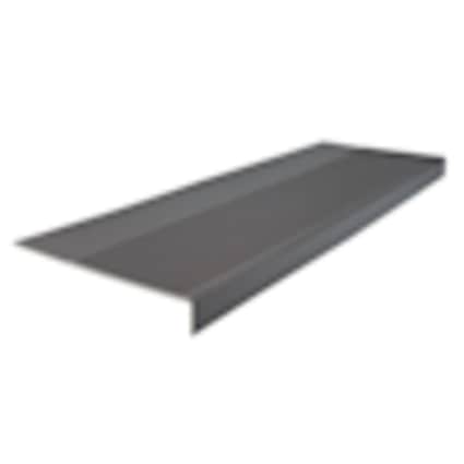 null Rubber Light Duty Rib Design Stair Tread Square Nose 12.63" x 48" Charcoal