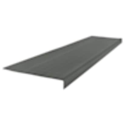 null Rubber Low Profile Raised Circular Stair Tread Square Nose 12.25"x 48" Charcoal