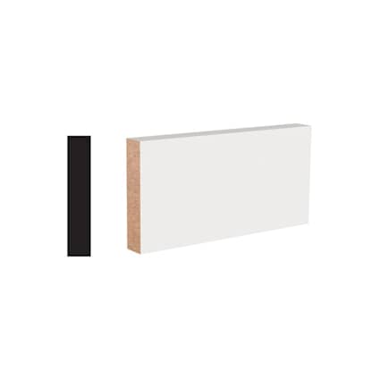 17mm x 3-1/2" x 8' White MDF Block Baseboard