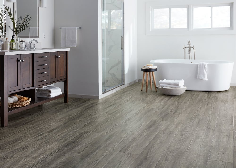 Floor Planks Tiles Self Adhesive Dark Grey Wood Vinyl Flooring Kitchen Bathroom 