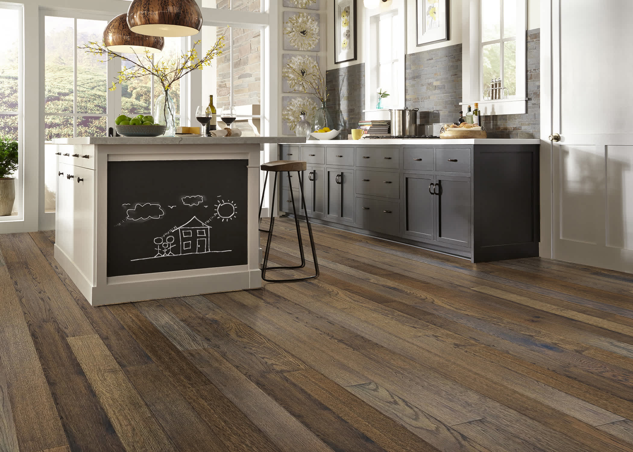click n step wood floor in kitchen