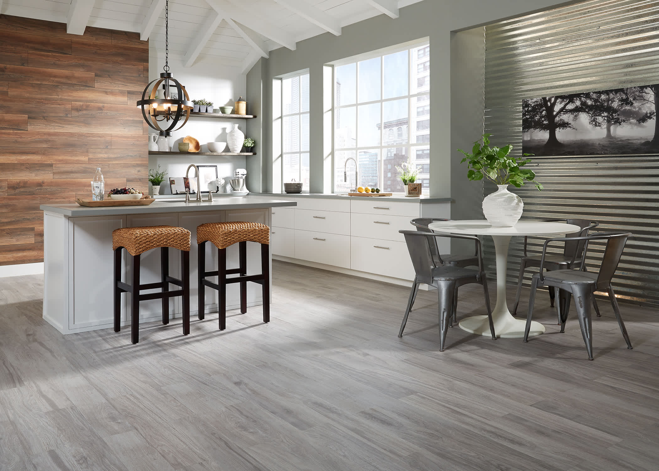 kitchen waterproof tile flooring - Oceanside Oak Gray HD Porcelain Tile