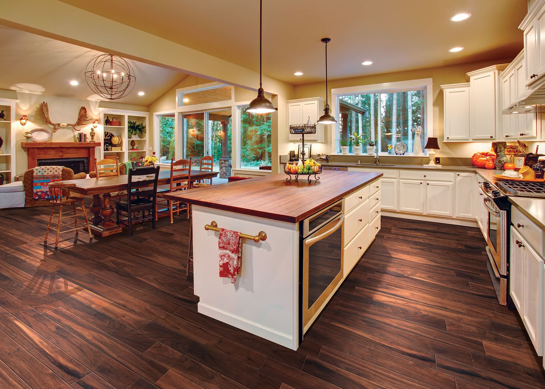 kitchen waterproof tile flooring - Elegant Wood American Walnut Porcelain Tile