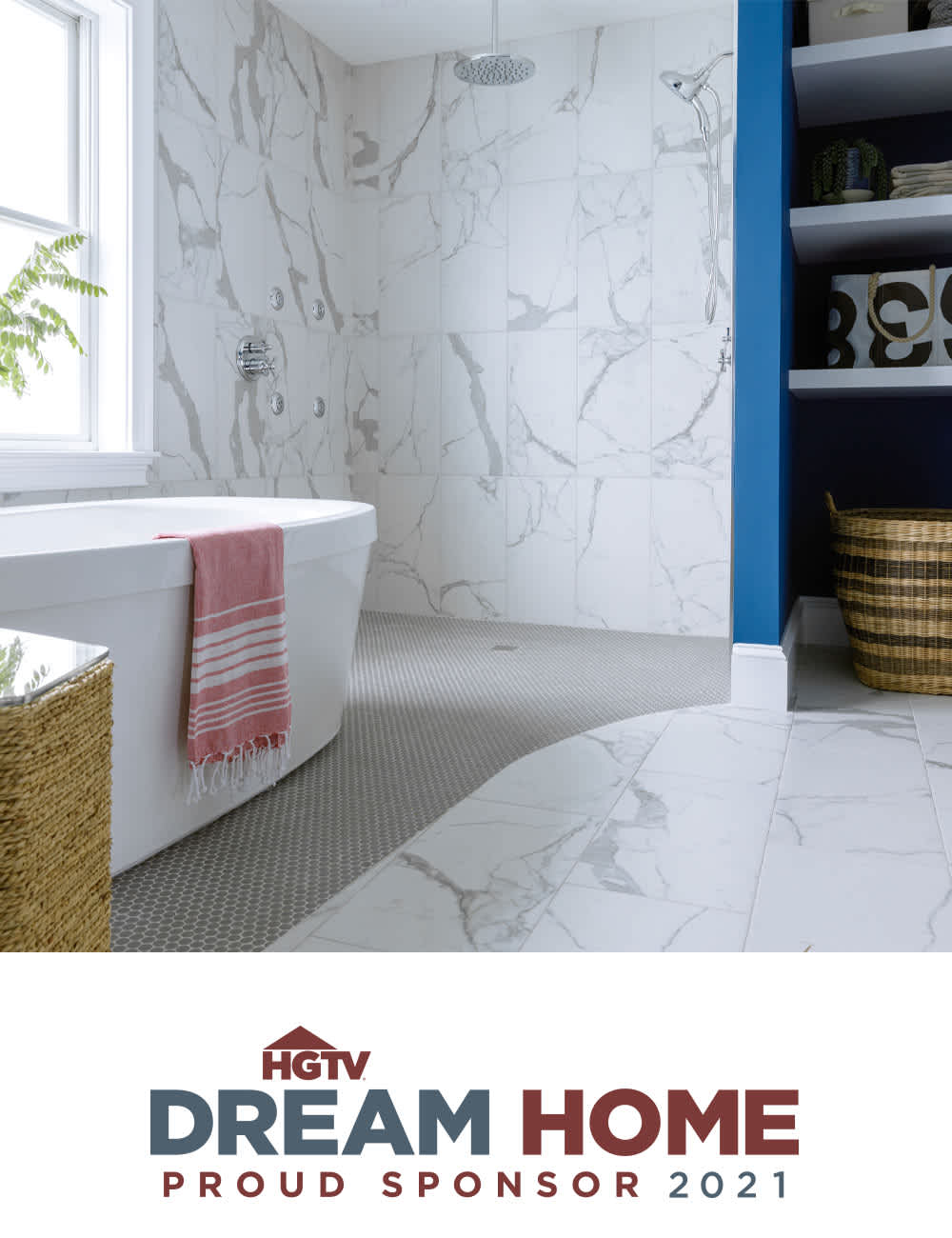 Avella XD - Bianca Carrara Porcelain Tile Waterproof Flooring in a bathroom