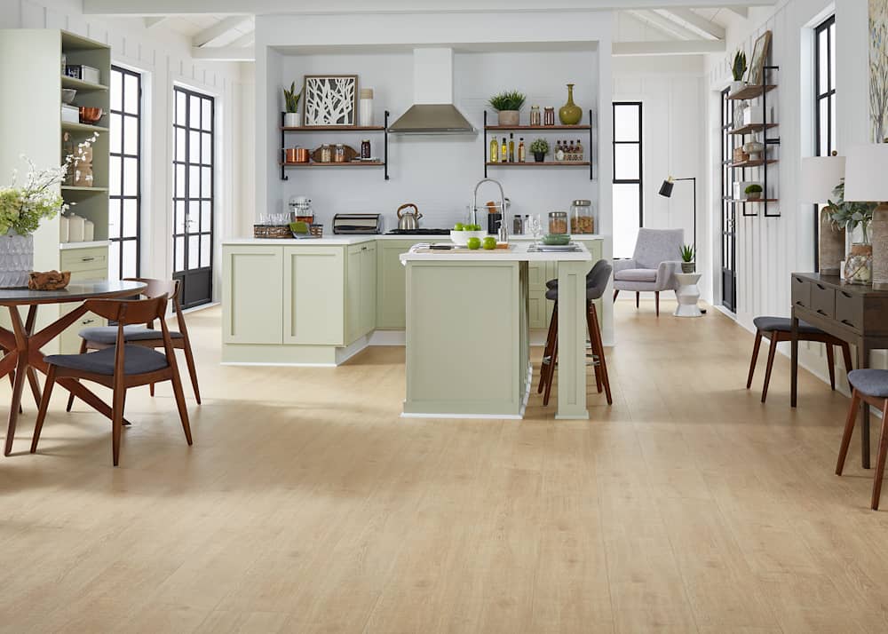kitchen water-resistant laminate flooring - 12mm Medallion Oak Xtend 24 Hour Water-Resistant Laminate Flooring