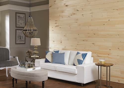unfinished solid hardwood used on wall as decor