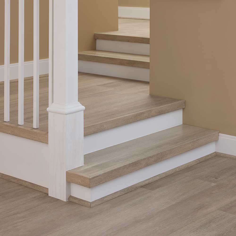 matching stair treads and white risers