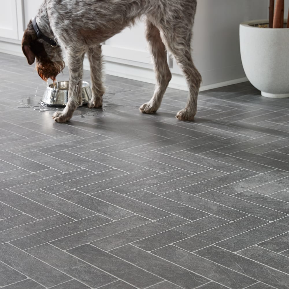 Aquaseal 8mm Burgess Gray Brick 24 Hour, Gray Laminate Tile Flooring