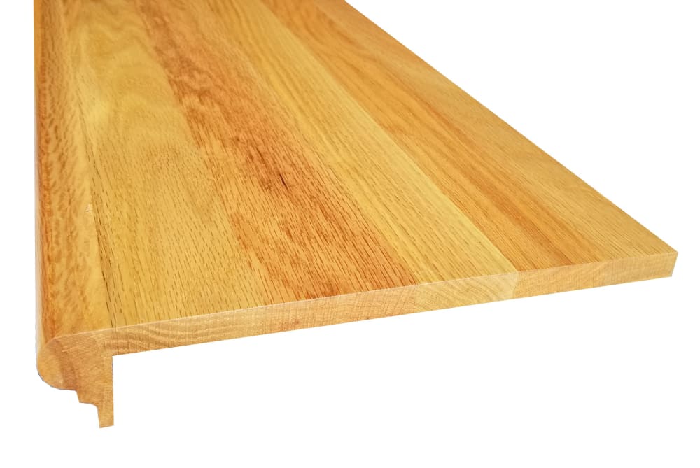 Prefinished Red Oak Solid Hardwood 5/8 in thick x 11.5 in wide x 36 in Length Retro Fit Tread