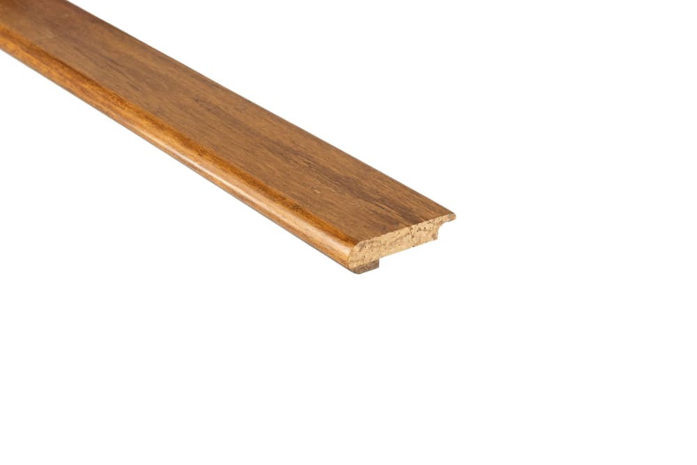 Prefinished Strand Carbonized Bamboo 3/8 in thick x 3.25 in wide x 6 ft Length Overlap Stair Nose