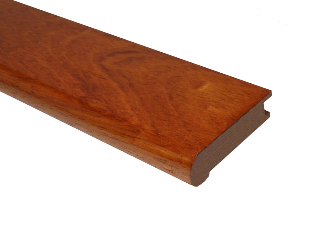 Prefinished Brazilian Cherry Hardwood 3/4 in thick x 3.125 in wide x 78 in Length Stair Nose