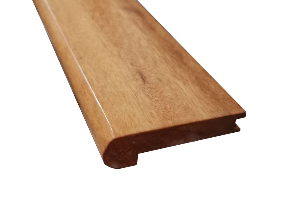 Prefinished Brazilian Koa Hardwood 1/2 in thick x 2.75 in wide x 78 in Length Stair Nose
