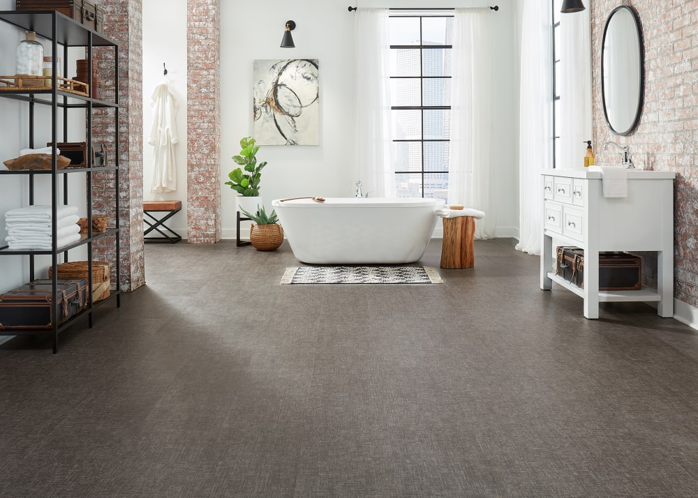 Coreluxe 5mm W Pad Soho Gray Linen, Linen Look Bathroom Floor Tile