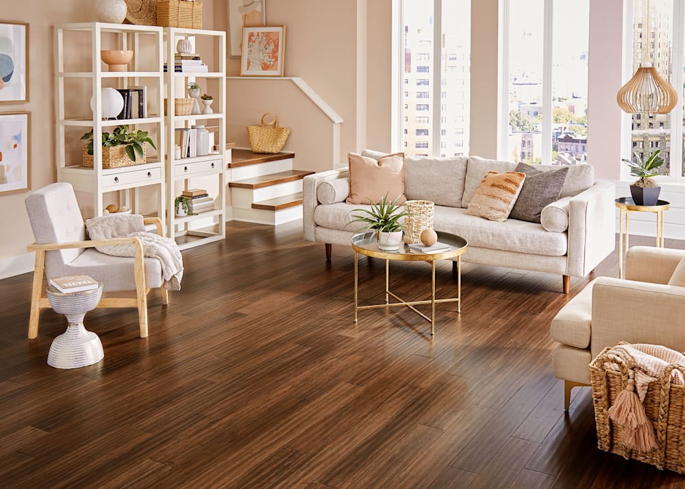 ReNature 3/8 in. Bismark Strand Distressed Wide Plank Engineered Click Bamboo  Flooring 5.13 in. Wide | LL Flooring