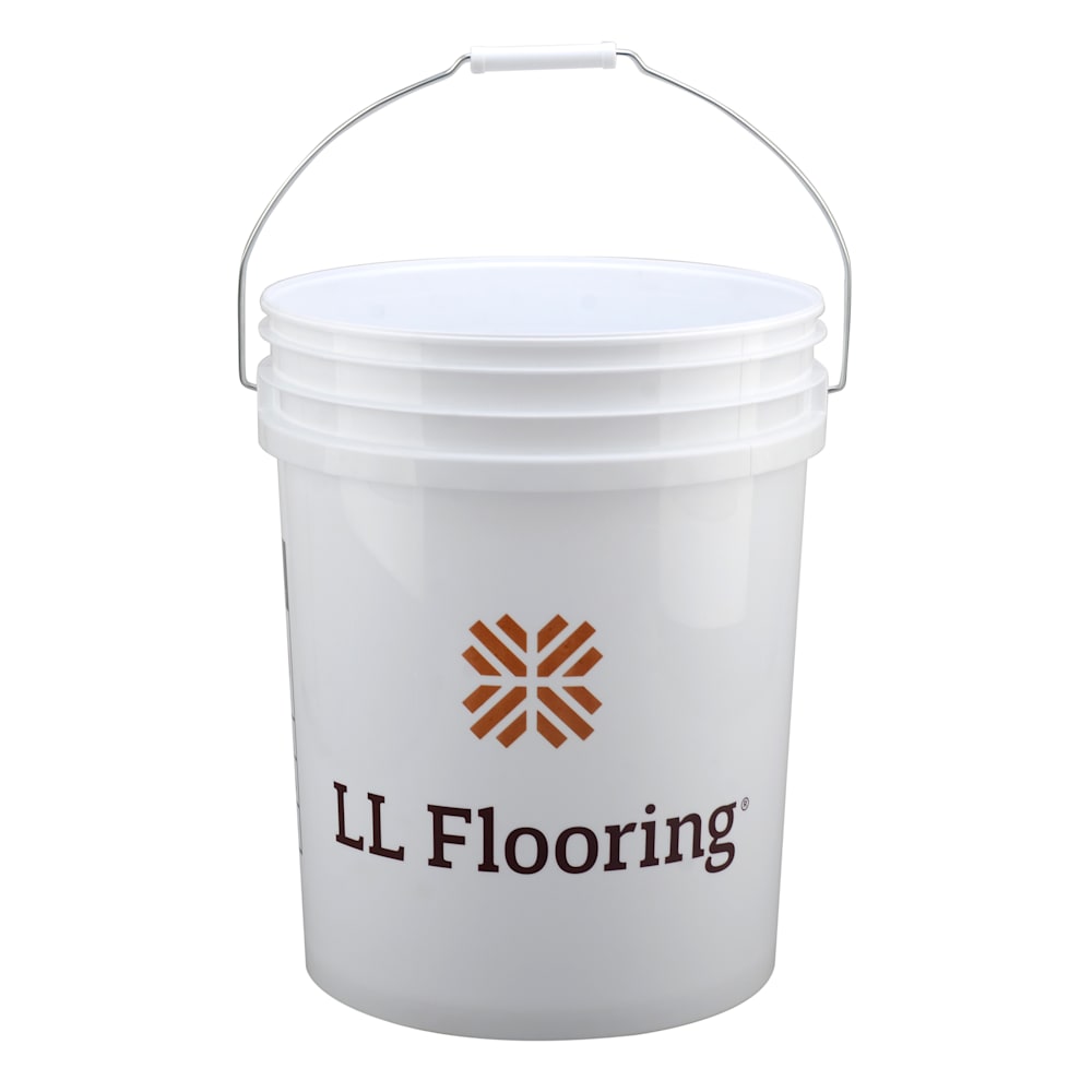 5-Gallon White Bucket with LL Flooring logo on front