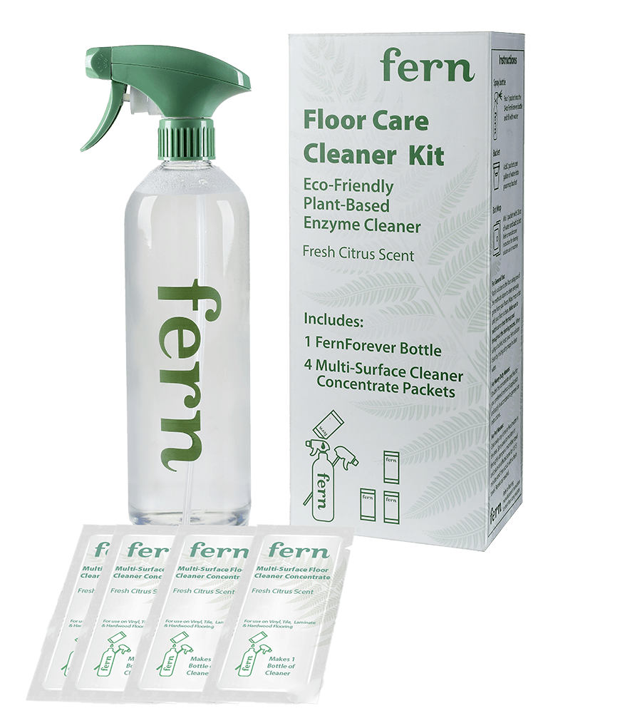 Fern Spray Bottle with Concentrate 4pk eco-friendly plant-based enzyme cleaner
