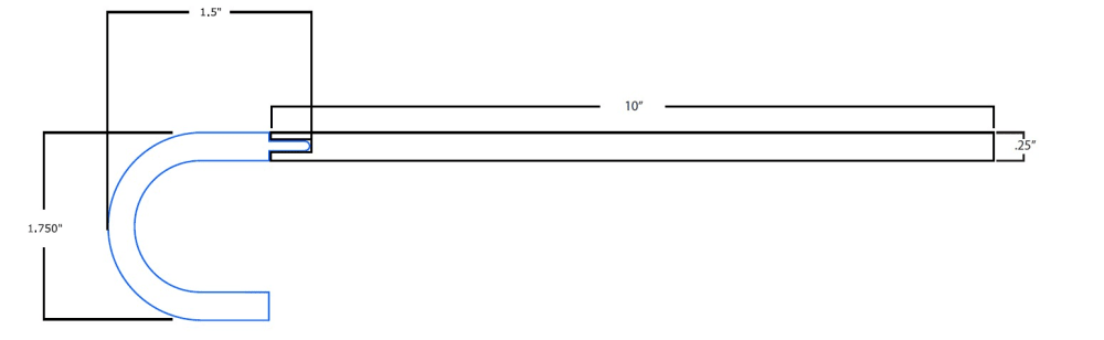 Tread with Return Profile Drawing