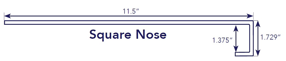 Retro Fit Tread Square Nose Profile Drawing
