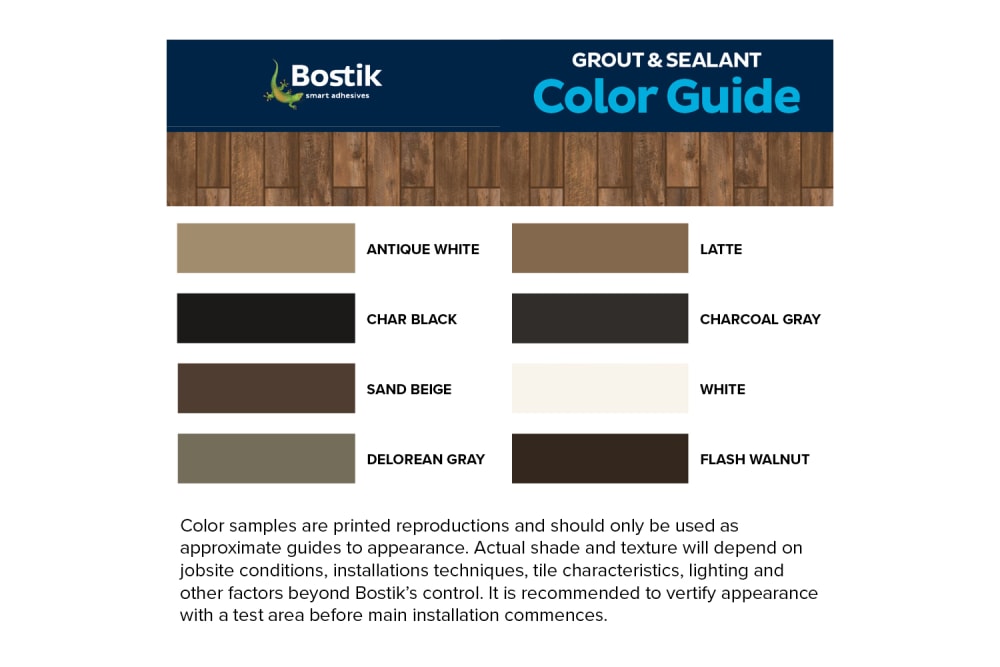 Bostik Grout and Sealant Color Guide